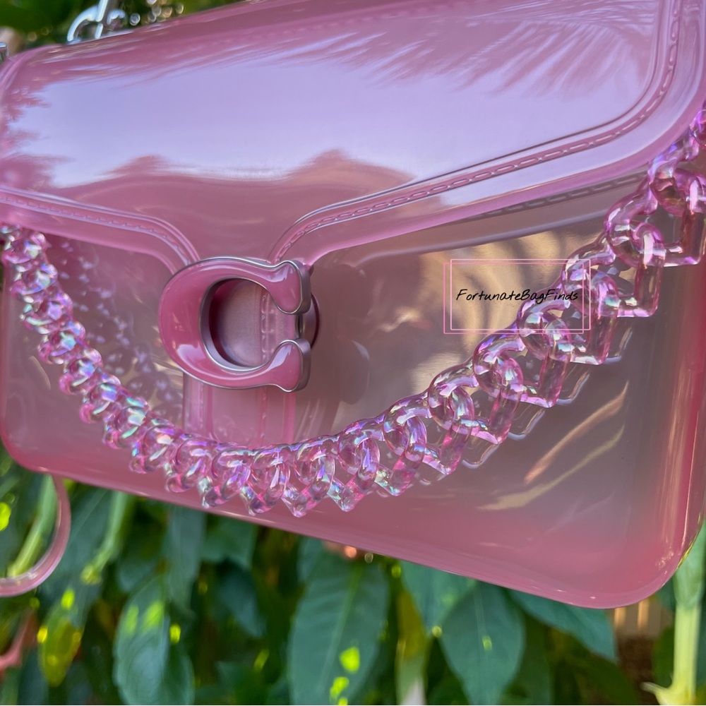 Flower Pink Coach Jelly Tabby Bag CH748 & Vintage Glitter Watermelon Charm SET - Picture 6 of 15